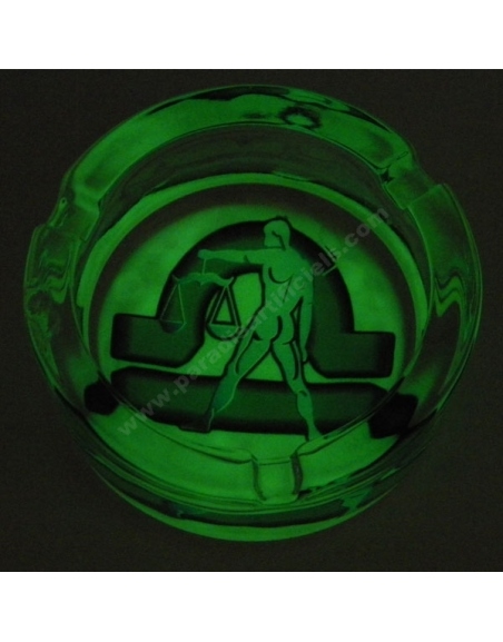 Cendrier en verre phosphorescent signe astrologique