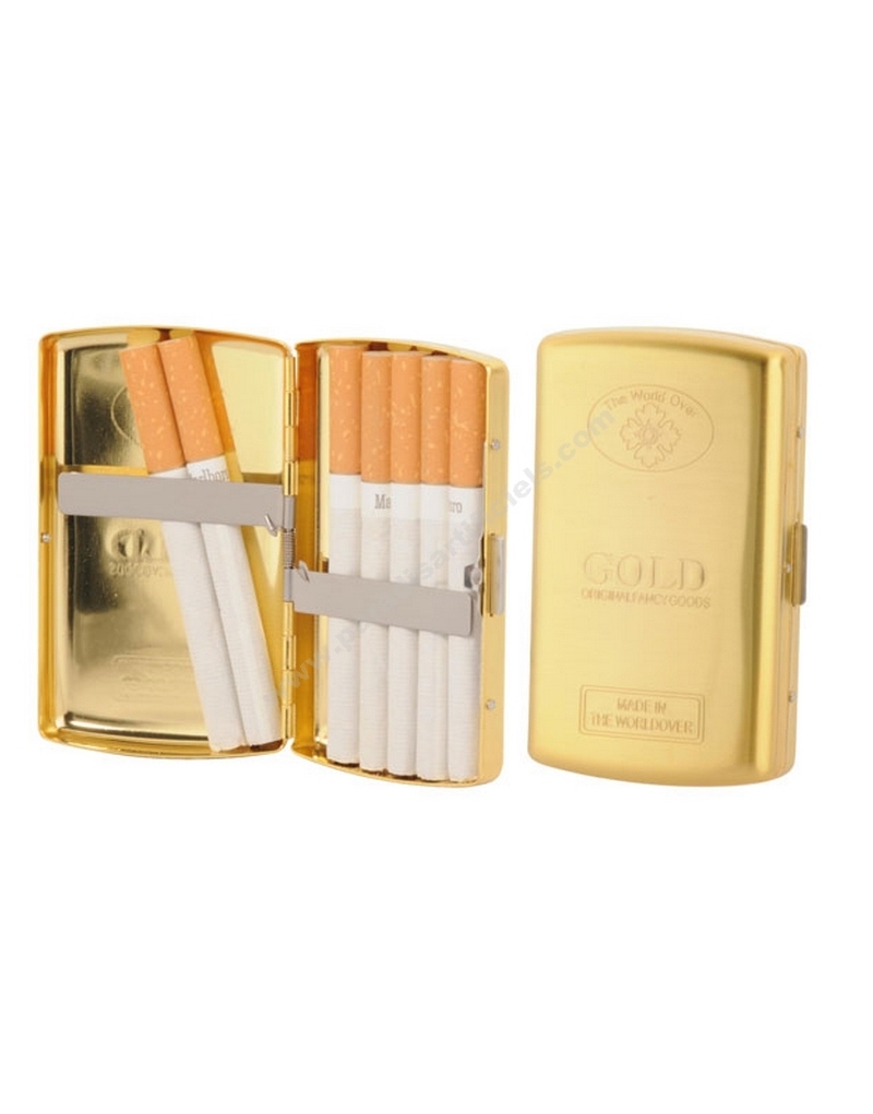 Boite à cigarettes Gold, des étuis à cigarettes/tubes couleur gold.