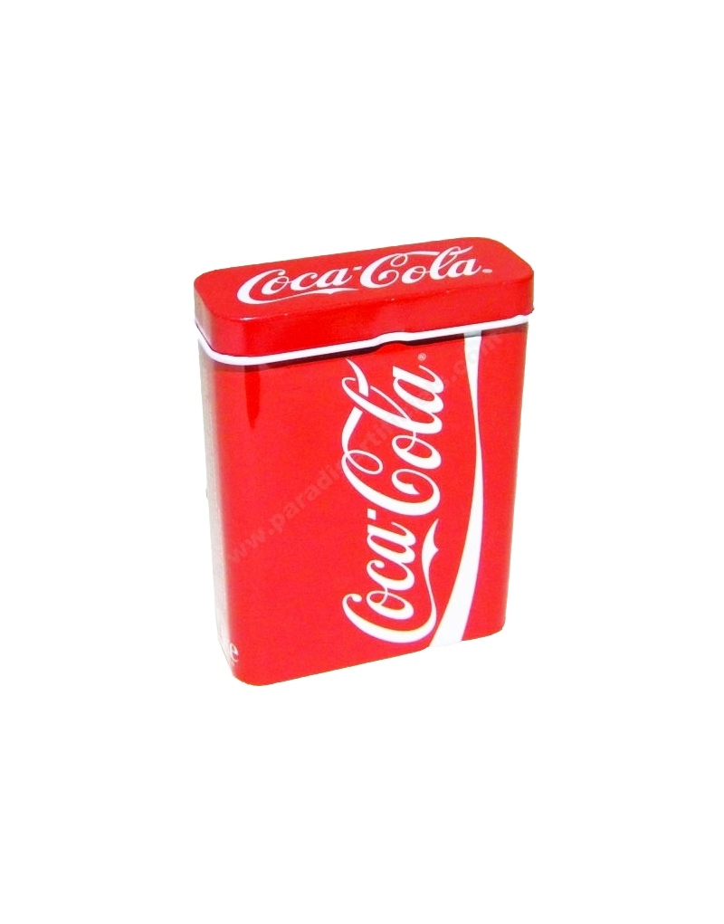 Boite de rangement en métal dessin coca pour 20 cigarettes ou tubes