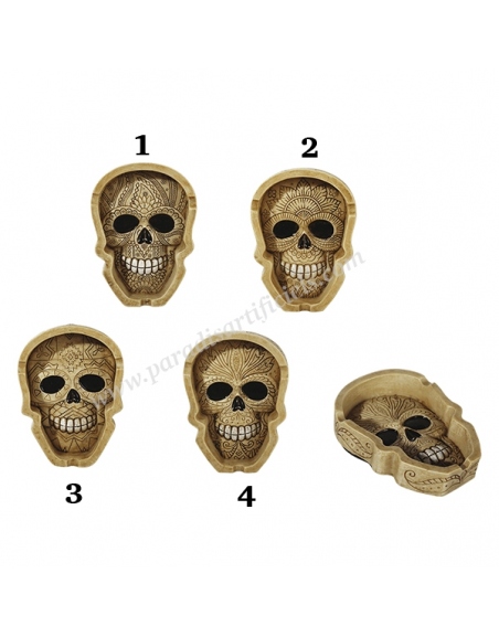 Cendrier plat tête de mort mexicaine